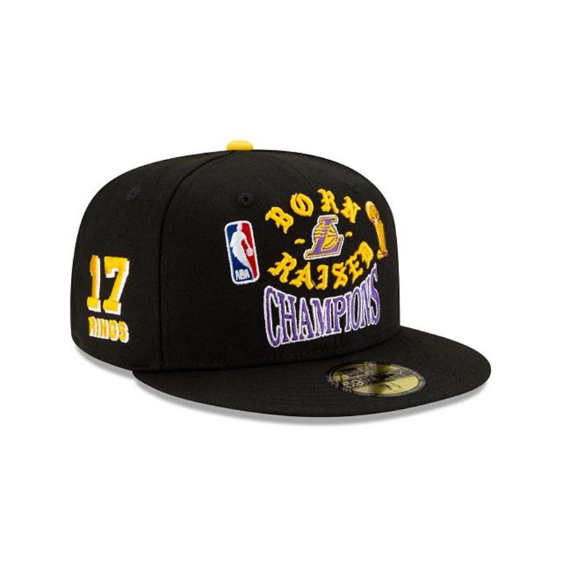 NBA Los Angeles Lakers Born X Raised Championship 59Fifty Fitted (FFB6285) - Black New Era Caps